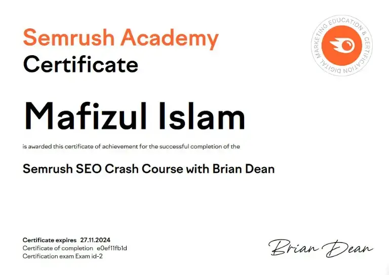 credential mafizul seo expert