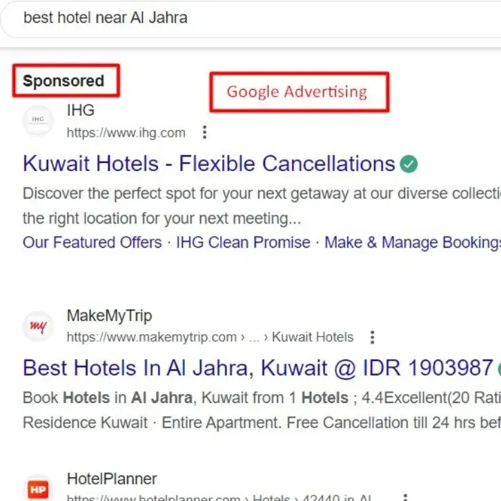 google advertising on serp